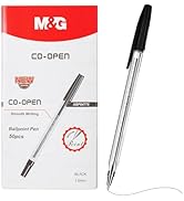M&amp;G Ballpoint Pens, Black Ink Pens Medium Point 1.0mm, Quick Drying Ballpoint Pens Bulk Lasting S...