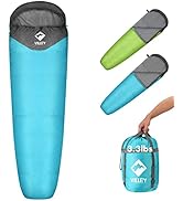 VILLEY Mummy Sleeping Bag, Lightweight Backpacking Sleeping Bag for Adults &amp; Kids, Camping Hiking...