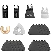 HotecheE 21Pcs Oscillating Tool Blades Set - Wood, Metal, and Sanding Accessories Kit for Multitool