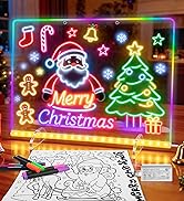 Led Drawing Board with 8 Colors, 13"x10" Acrylic Dry Erase Board with 13 Light Effects, Glow Dood...