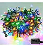 Upgraded 75.8 FT 200 LED Multicolored Christmas Lights Outdoor and Indoor, Extendable Green Wire,...