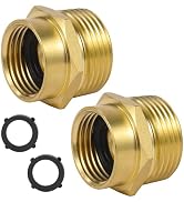 BILAL 2 PCS Brass Garden Hose Adapter, 1 NPT to Garden Hose Adapter-3/4" GHT Female x 1" NPT Male...