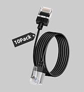 Dutevolns 10Pack Ultra Thin Cat 6A Ethernet Cable 1.6 Feet, Flexible &amp; Slim Rj45 Cat6a LAN Cord, ...