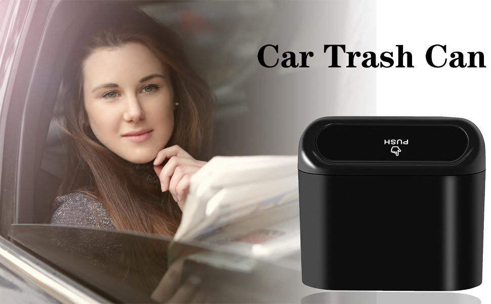 small car trash can