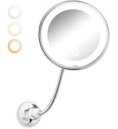 Brightown 10x Magnifying Mirror with Light,Flexible Gooseneck Make up Mirror with Lights and Magn...
