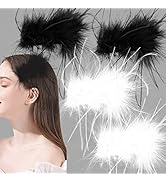 4 Pcs Ostrich Feather Hair Clips Retro Hairgrip Vintage Elegant Luxury Headpiece Bride Party Fest...