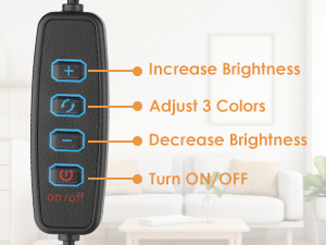 led clip on light for working reading 3 color temperatures 9 level brightness
