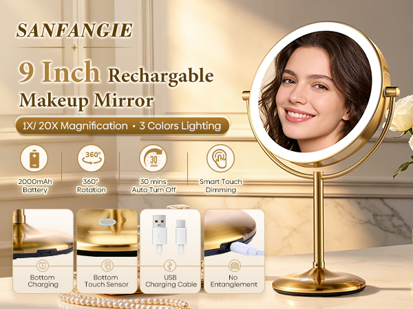 lighted makeup mirror