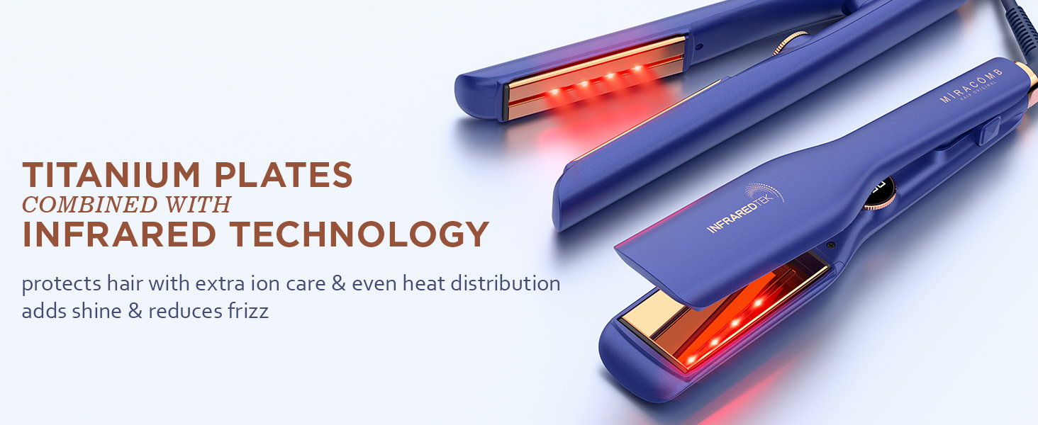 MIRACOMB infrared titanium flat iron hair straightener 1.75
