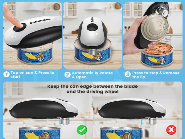 Instructional sequence showing correct and incorrect knife placement, with checkmark and X symbols indicating proper technique.