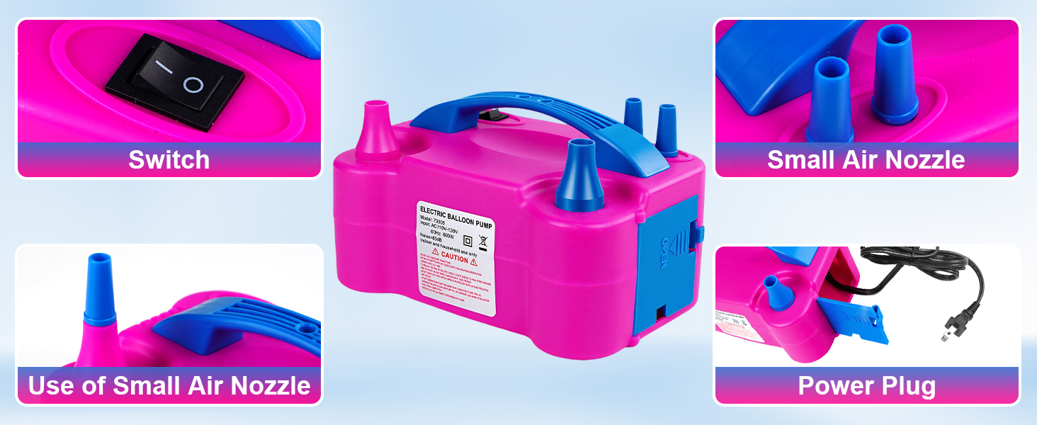 Electric Balloon Pump, Portable Electric Balloon Blower Machine Balloon Air Pump