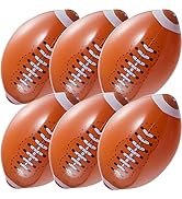 Jumbo Inflatable Football Toys for Kids (Pack of 12) 16-inch Beach Ball Blow Up Football Party Su...