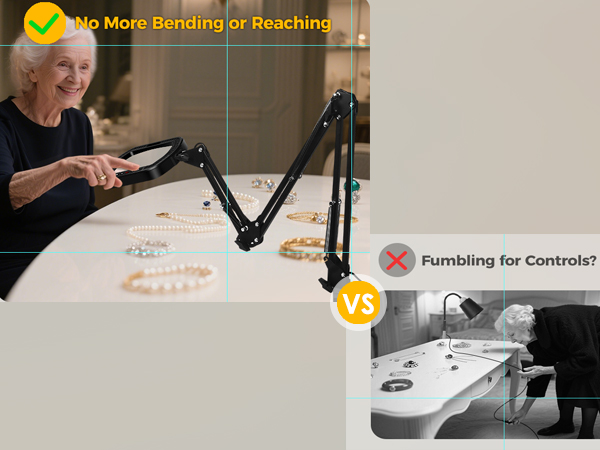 clamping magnifying glass with light
