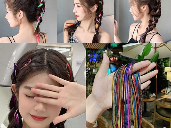 Hair Braids Assorted Mix Colorful Gradient Color Hair Wrap String Rope Strands