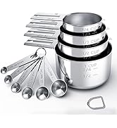 TILUCK Stainless Steel Measuring Cups &amp; Spoons Set, Cups and Spoons,Kitchen Gadgets for Cooking &amp;...