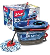 O-Cedar RinseClean Spin Mop &amp; Bucket System | Clean with Clean Water | Removes 99% of Bacteria