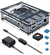 Miuzei Raspberry Pi 4 Case with Fan Cooling Pi 4B Case with 5V 3A Power Supply for Pi 4 B case 4 ...