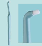 A link to a listing for an end-tufted toothbrush with a single tuft and a round mini angled head.