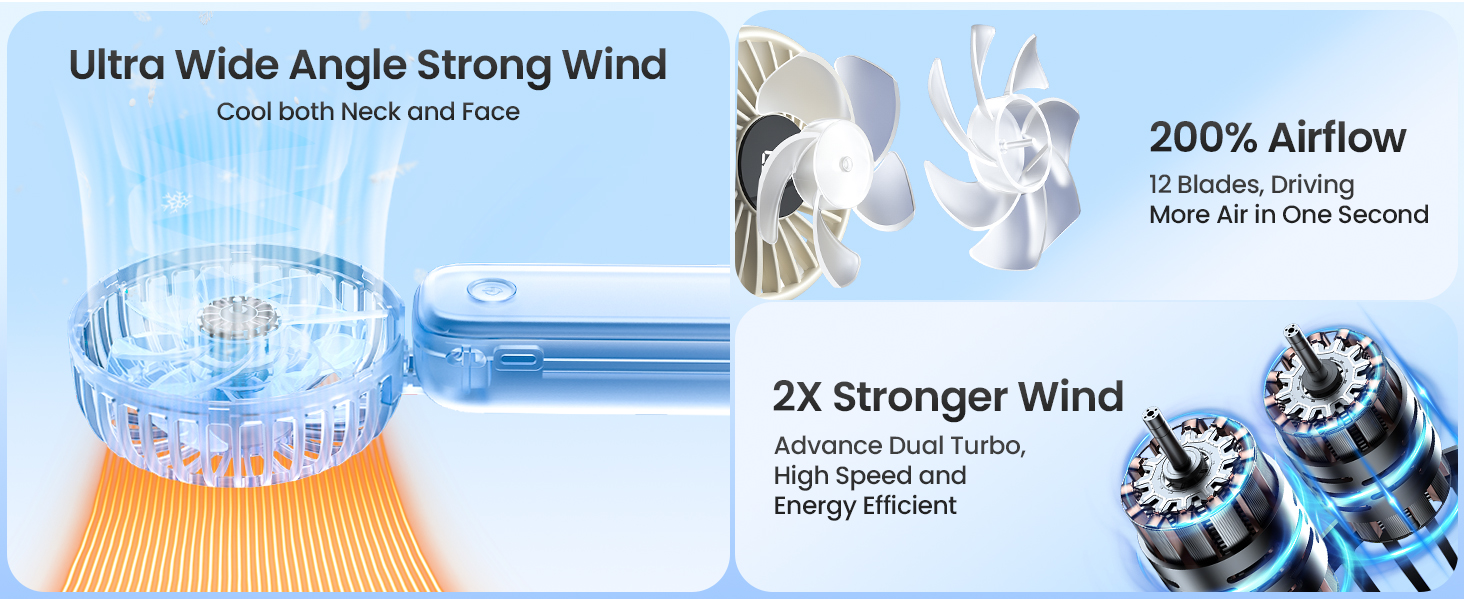 portable handheld turbo fan