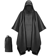 YCConcept Lightweight Rain Poncho for Adults Waterproof Raincoat for Women Men with Hood Ponchos ...