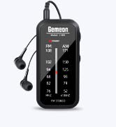 Pocket Radio Mini AM FM Stereo Radio Portable Battery Operated Radio, includes Headphones, with B...