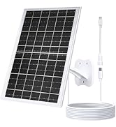 Zivif 13W USB Solar Panel for Security Cameras, Solar Charger with USB-C Cable, DC 5.5x2.1mm &amp; Mi...
