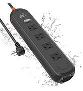 Outdoor Power Strip Weatherproof, 7-in-1 Surge Protector with 4 Wide Outlets 2USB A and 1USB C,18...