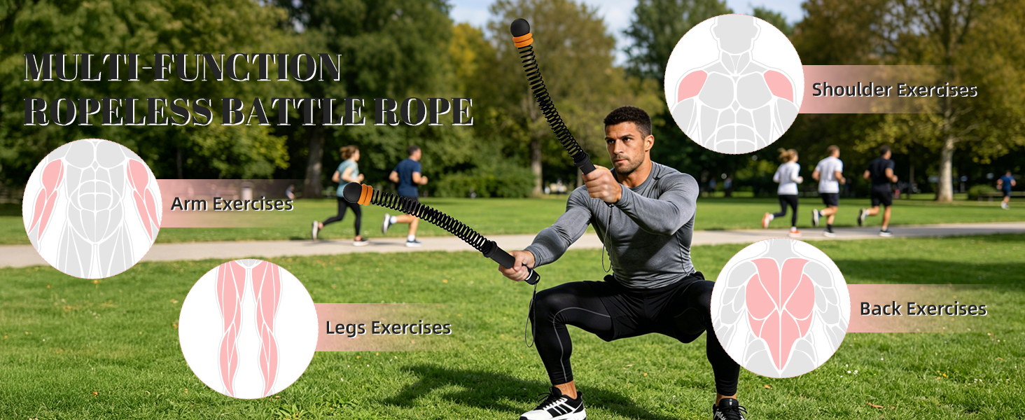 Cordless Battle Ropes for Home Gym