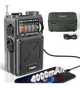 Emgykit Portable Shortwave Radio - 4000mAh/14800mWh AM/FM/WB/SW Shortwave Radio with Bluetooth Sp...