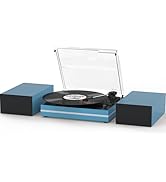 Vinyl Record Player with Two External Speakers Belt-Drive Turntables for Vinyls Records Dual Ster...