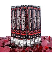 Confetti Sky [6 Pack] 12 Inch Confetti Cannons | Red Mylar Confetti Poppers for Wedding Celebrati...
