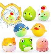 RUIDYA 8Packs Light-up Floating Baby Bath Toys Set, Water Bathtub Shower Pool Swimming Toy for Bo...
