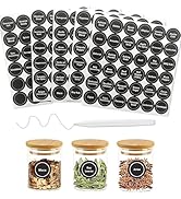 180 Spice Jar Labels - Chalkboard Stickers, Preprinted and Blank - Round and Erasable for Spice C...