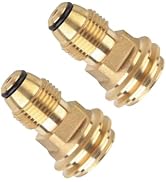 2 Pack Brass POL to QCC1 Propane Tank Adapter - Heavy-Duty LP Tank Valve Adapter for BBQ Grills, ...