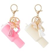 EIiovcnya Mini Tumbler Keychain Chapstick Holder, Stanley Cup Accessories,Cute Key Chains for Wom...