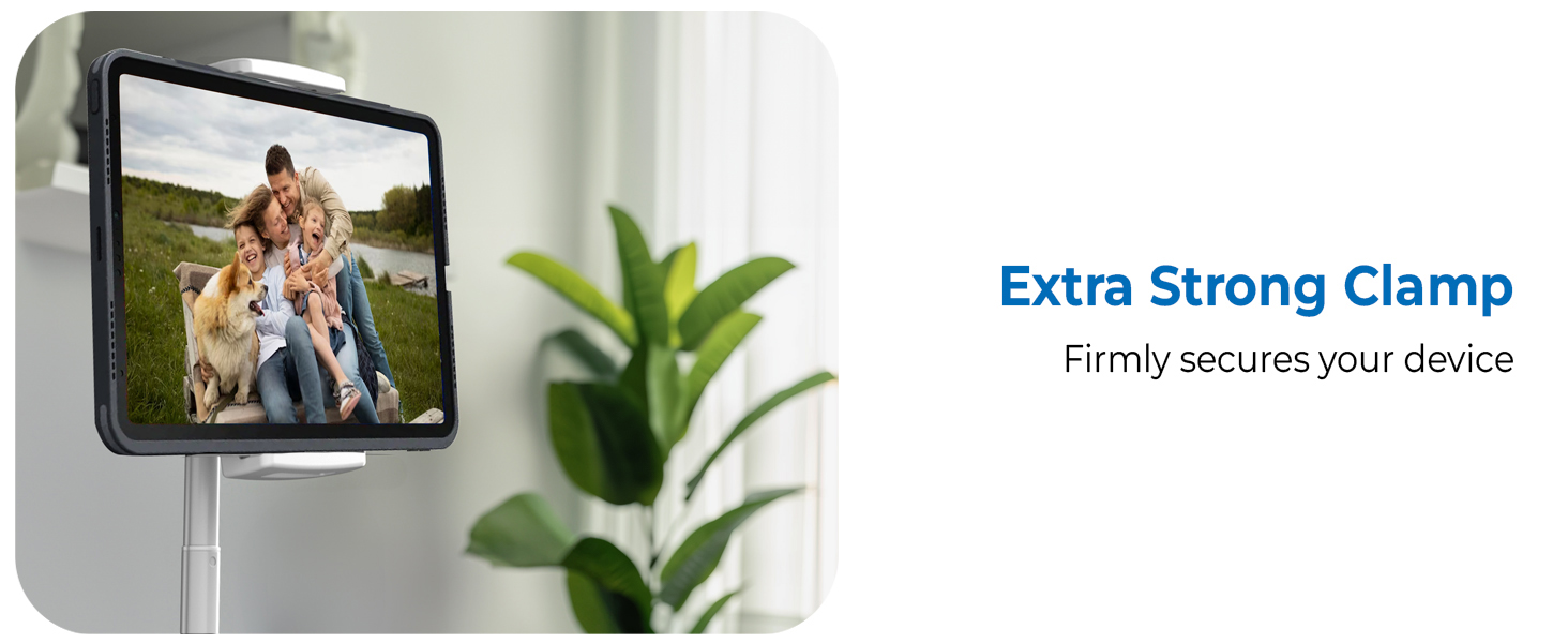 Extra strong clamp iPad holder, sturdy iPad stand for desk and portable monitor stand use