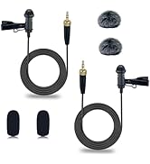 SEYUGOPTI 2Pcs Lavalier Microphone Compatible with Sennheiser Microphone System, 3.5mm TRS Plug O...