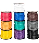 Thonapa 14 Gauge Primary Wire - 10 Roll Copper Clad Aluminum Assorted Colors - 100 Ft of Wire per...