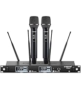 Phenyx Pro Dual-Channel Wireless Microphone System, Dynamic Mics w/ID Lock, Tunable Power Level, ...