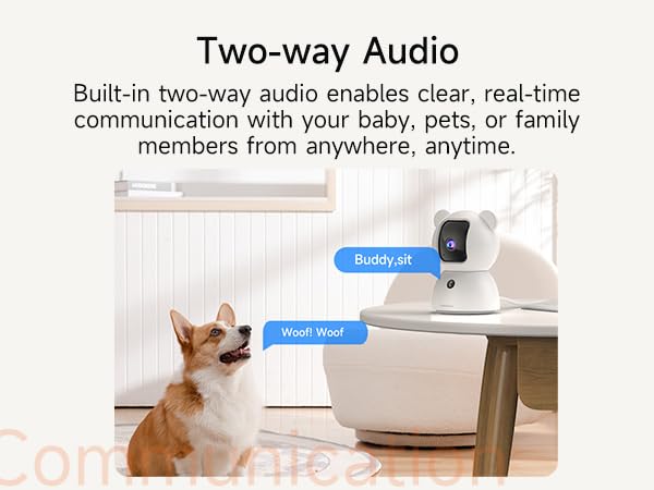 indoor security camera, two-way audio