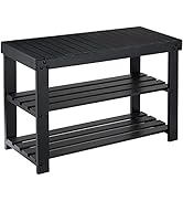 Pipishell Bamboo Shoe Rack Bench, 3 Tier Sturdy Shoe Organizer, Storage Shoe Shelf, Holds up to 3...