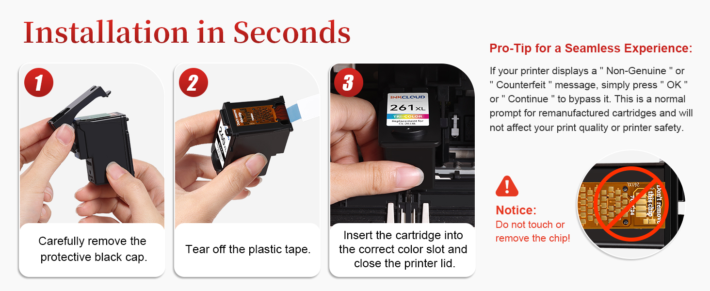 260XL 261XL Replacement for Canon 260 and 261 Ink Cartridges PG-260 CL-261 XL