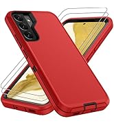 for Samsung Galaxy S22 Case, Galaxy S22 Case with 2Pcs HD Screen Protector, Military Grade 3 in 1...