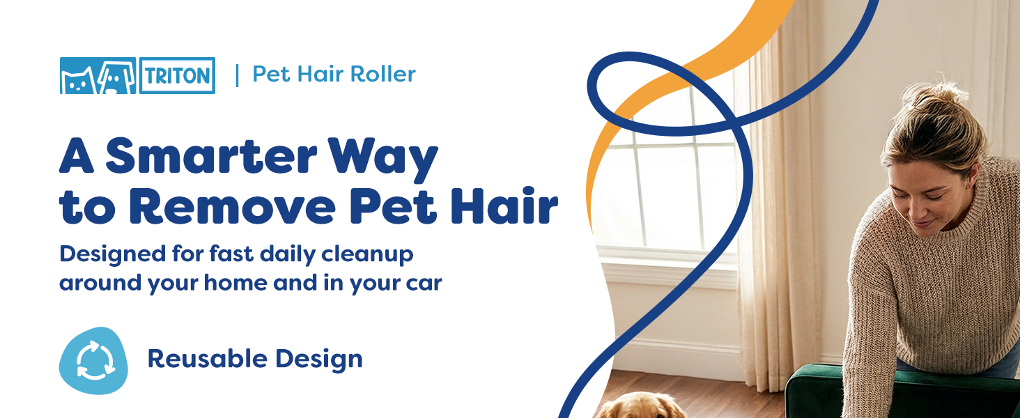 Pet Hair Removal Tool w/Fur Trapping Compartment and Detachable Handle