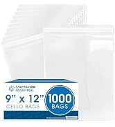 9" X 12" Self-Sealing Cellophane Bags (1000 Count) Clear Poly Packaging for Shirts, Clothing, App...