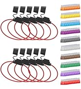 Newdeli 10Pack 14AWG Inline Fuse Holder 12V ATO/ATC Waterproof in Line Fuse Holder with 100Pcs St...