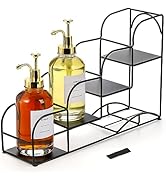 Noamus 4-Tier Syrup Bottle Holder, Iron 4 Compartment Bottle Organizer Rack, Countertop Display S...