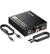 PROZOR 192Khz Digital to Analog Audio Converter Support 5.1CH Optical to RCA Converter with Magne...