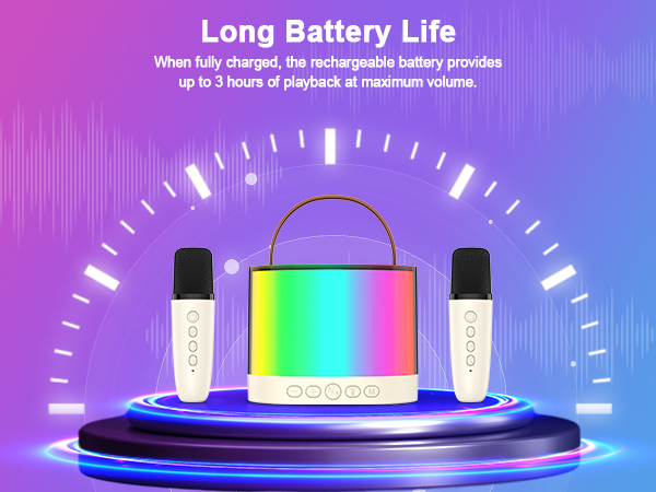 Mini Karaoke Machine, Bluetooth Karaoke Speaker with 2 Wireless Microphones