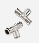 Beduan Push to Connect Tube Fitting Union Tee, Copper Nickle-Plated 1/4" Tube OD 3 Way Tee Shaped...